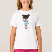 Meisje met ijskap, Afrikaans-Amerikaans meisje, dr T-shirt (Voorkant)