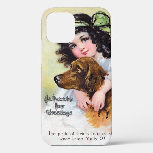 Meisje met Irish Setter Dog, Saint Patrick's Day Case-Mate iPhone Case (Achterkant)