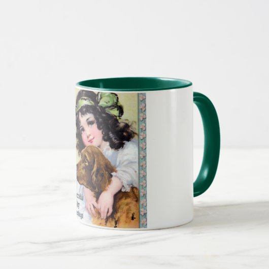 Meisje met Irish Setter Dog, Saint Patrick's Day Mok (Voorkant rechts)