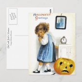 Meisje met Jack o' Lantern Briefkaart (Voorkant / Achterkant)