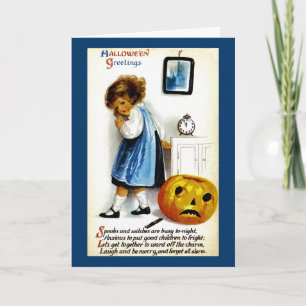 Meisje met Jack o' Lantern Kaart