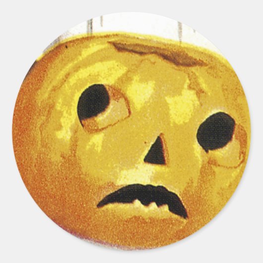 Meisje met Jack o' Lantern Ronde Sticker (Voorkant)