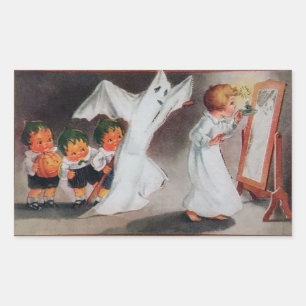 meisje met kaars Halloween Sticker