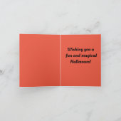  meisje met kaars Halloween Wenskaart Kaart (Binnen)