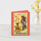  meisje met kaars Halloween Wenskaart Kaart (Gele Bloem)