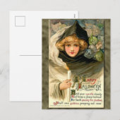  meisje met kaarsen meisje en Goblins Feestdagenkaart (Voorkant / Achterkant)