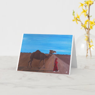 Meisje met kameel Schilderij van Alfred Fox Kaart