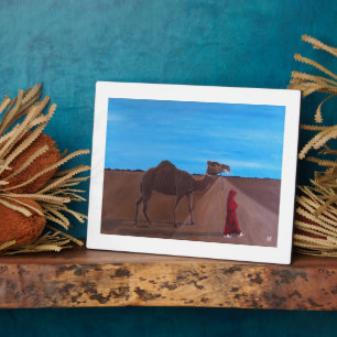 Meisje met kameelschilderij van Alfred Fox Fotoplaat
