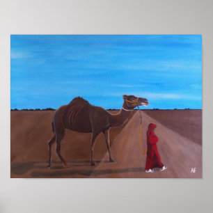 Meisje met kameelschilderij van Alfred Fox Poster