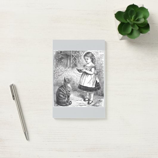 meisje met kat en melksausje post-it® notes (Kantoor)