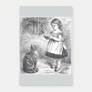  meisje met kat en melksausje post-it® notes