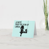 MEISJE MET KAT PERSOONLIJKE NOTITIEKAARTEN (Voorkant)