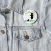 Meisje met kat ronde button 5,7 cm (In situ)