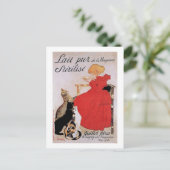 Meisje met katten, Alexandre Steinlen Briefkaart (Staand voorkant)