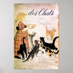 Meisje met katten, Alexandre Steinlen Poster