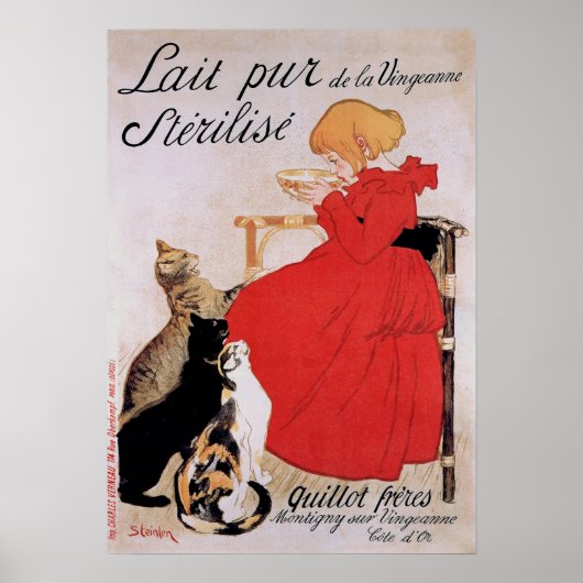 Meisje met katten, Alexandre Steinlen Poster (Voorkant)