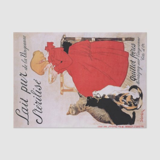 Meisje met katten, Alexandre Steinlen Tissuepapier (Voorkant)