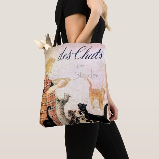 Meisje met katten, Alexandre Steinlen Tote Bag (Dichtbij)