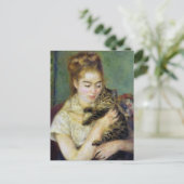Meisje met katten door Renoir Briefkaart (Staand voorkant)
