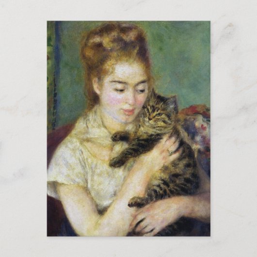 Meisje met katten door Renoir Briefkaart (Voorkant)