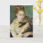 Meisje met katten door Renoir Kaart (Gele Bloem)
