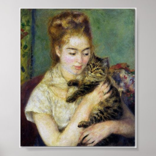 Meisje met katten door Renoir Poster (Voorkant)