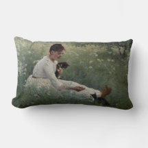 Meisje met katten in een zomerlandschap (Kittens)