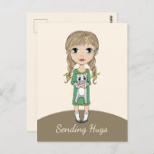 Meisje met kattenstootjes briefkaart (Voorkant / Achterkant)