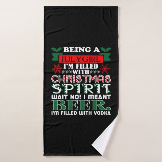 Meisje met kerst in de kiem badhanddoek (Badhanddoek)