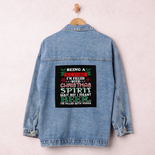 Meisje met kerst in de kiem denim jacket (Hangar)