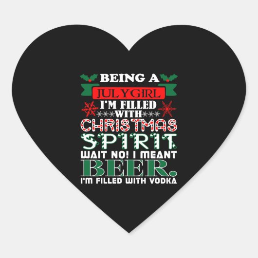 Meisje met kerst in de kiem hart sticker (Voorkant)