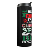Meisje met kerst in de kiem thermosbeker (Gedraaid links)