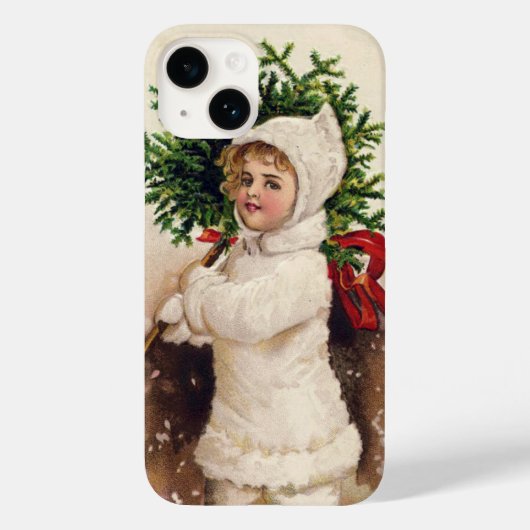  meisje met kerstboom, Ellen Clapsaddle Case-Mate iPhone Case (Achterkant)