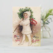  meisje met kerstboom, Ellen Clapsaddle Kaart (Staand voorkant)