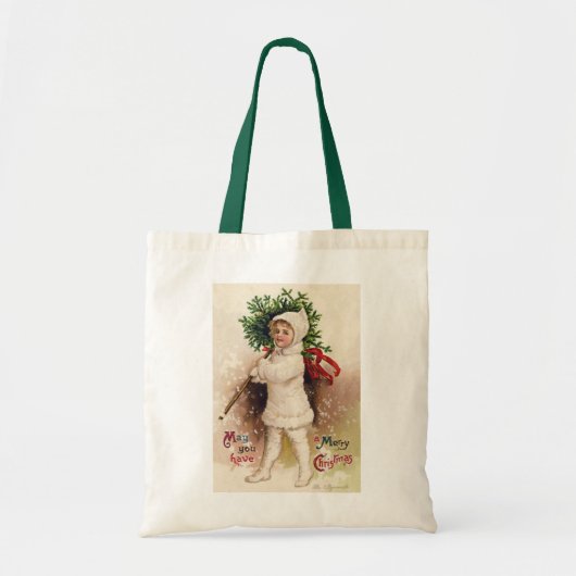  meisje met kerstboom, Ellen Clapsaddle Tote Bag (Voorkant)