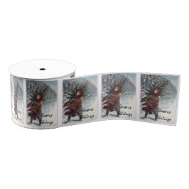  meisje met kerstboom grosgrain lint