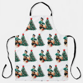  meisje met kerstboom schort (Voorkant)