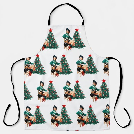  meisje met kerstboom schort (Voorkant)