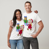 Meisje met kerstcadeautjes Mannen T-shirt (Unisex)
