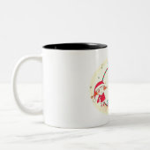 Meisje met kerstkleed tweekleurige koffiemok (Links)