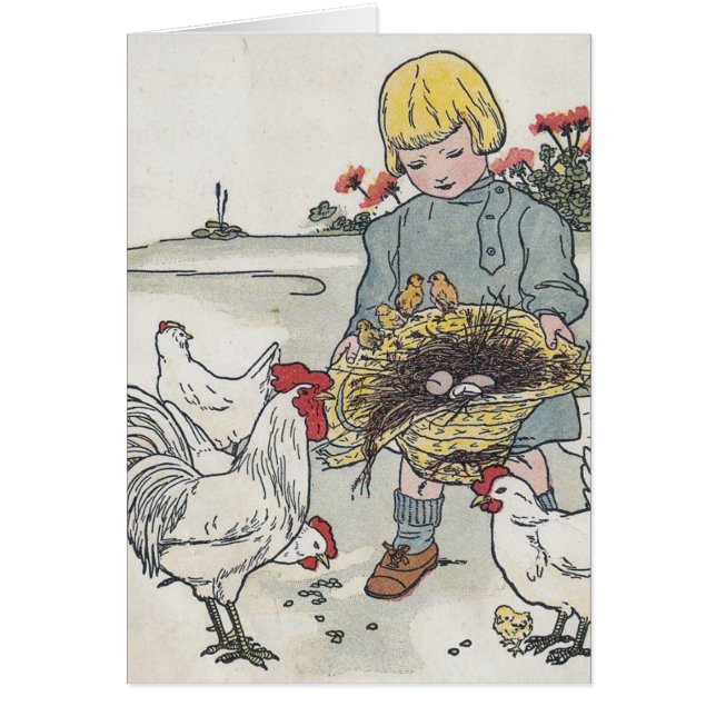  meisje met kippen, Alles Gute zum Geburts (Voorkant)