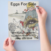 meisje met kippen, E is een ei Flyer (Hand)