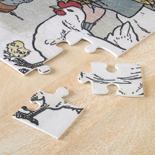 meisje met kippen, E is een ei Legpuzzel (Zijkant)