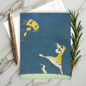 Meisje met kite en hond (1917) briefkaart