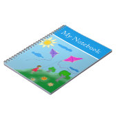 Meisje met Kites Flowers Sun Drawing Notitieboek (Linkerzijde)