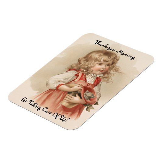  meisje met Kitten Magneet (Linkerzijde)