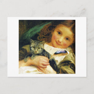 Meisje met Kitten, Sophie Anderson Briefkaart