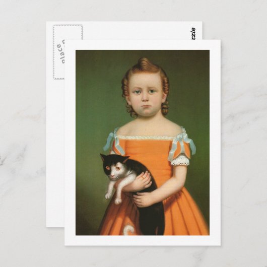 Meisje met Kitten, William Thompson Bartol Briefkaart (Voorkant / Achterkant)