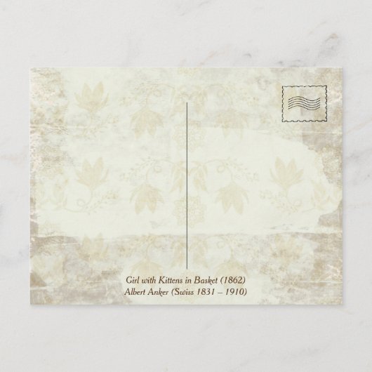Meisje met Kittens in mandje van Albert Anker Briefkaart (Achterkant)