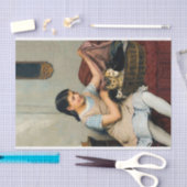 Meisje met Kittens in mandje van Albert Anker Tissuepapier (Craft)